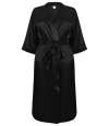 TC054 Towel City Ladies Satin Robe Black colour image